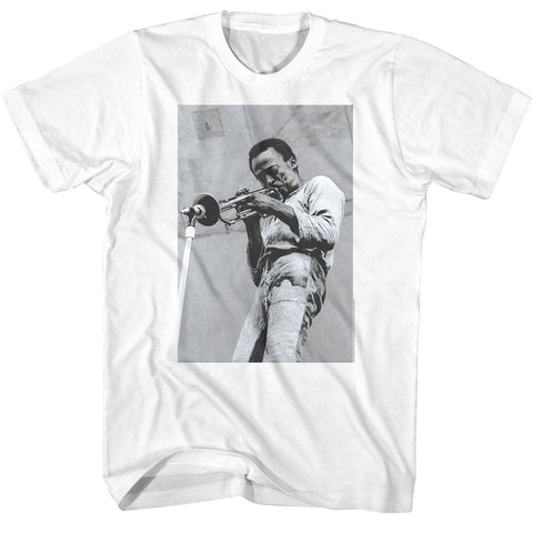 Miles Davis White Adult S/S Tshirt