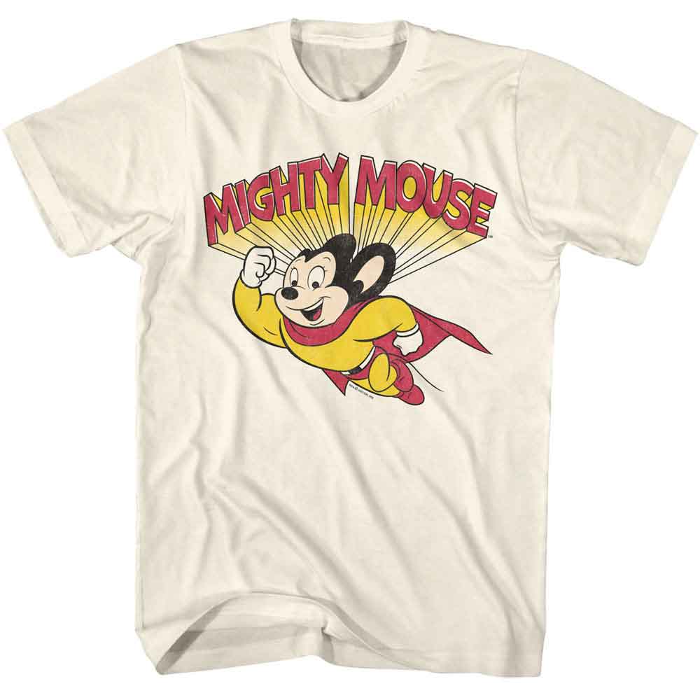 Mighty Mouse Natural Adult Short Sleeve Tshirt