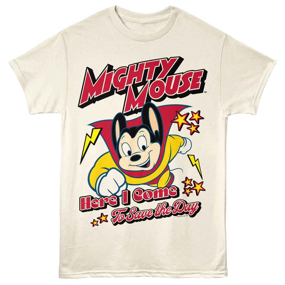 Mighty Mouse Natural Adult Short Sleeve Tshirt