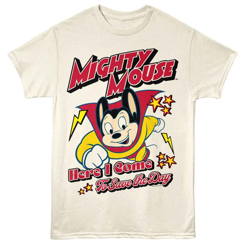 Mighty Mouse Natural Adult Short Sleeve Tshirt