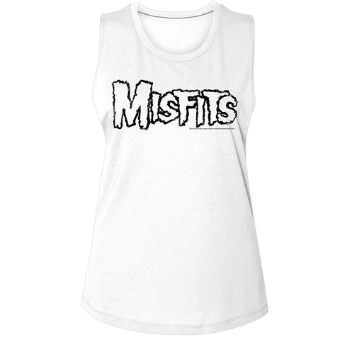 Misfits White Ladies Muscle Tank