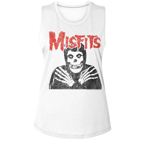 Misfits White Ladies Muscle Tank