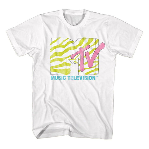 Mtv White Adult Short Sleeve Tshirt