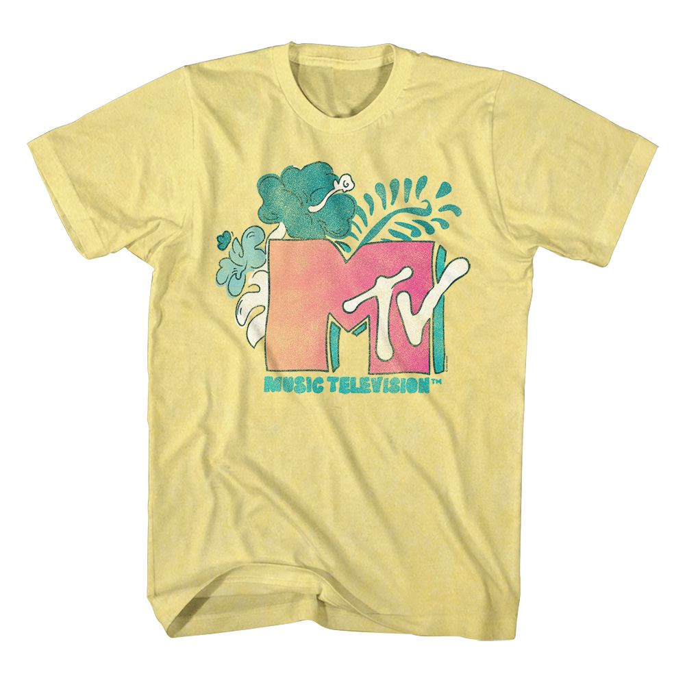 Mtv Yellow Heather Adult Short Sleeve Tshirt