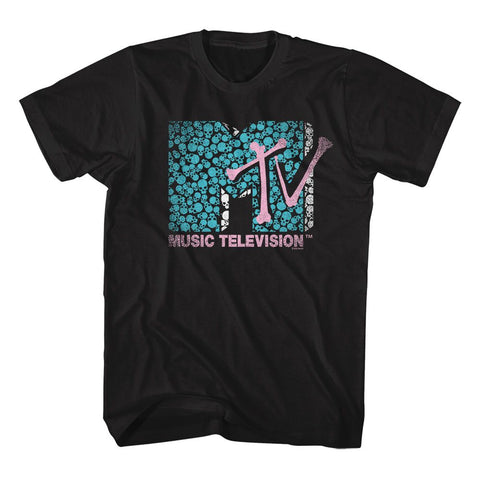 Mtv Black Adult Short Sleeve Tshirt