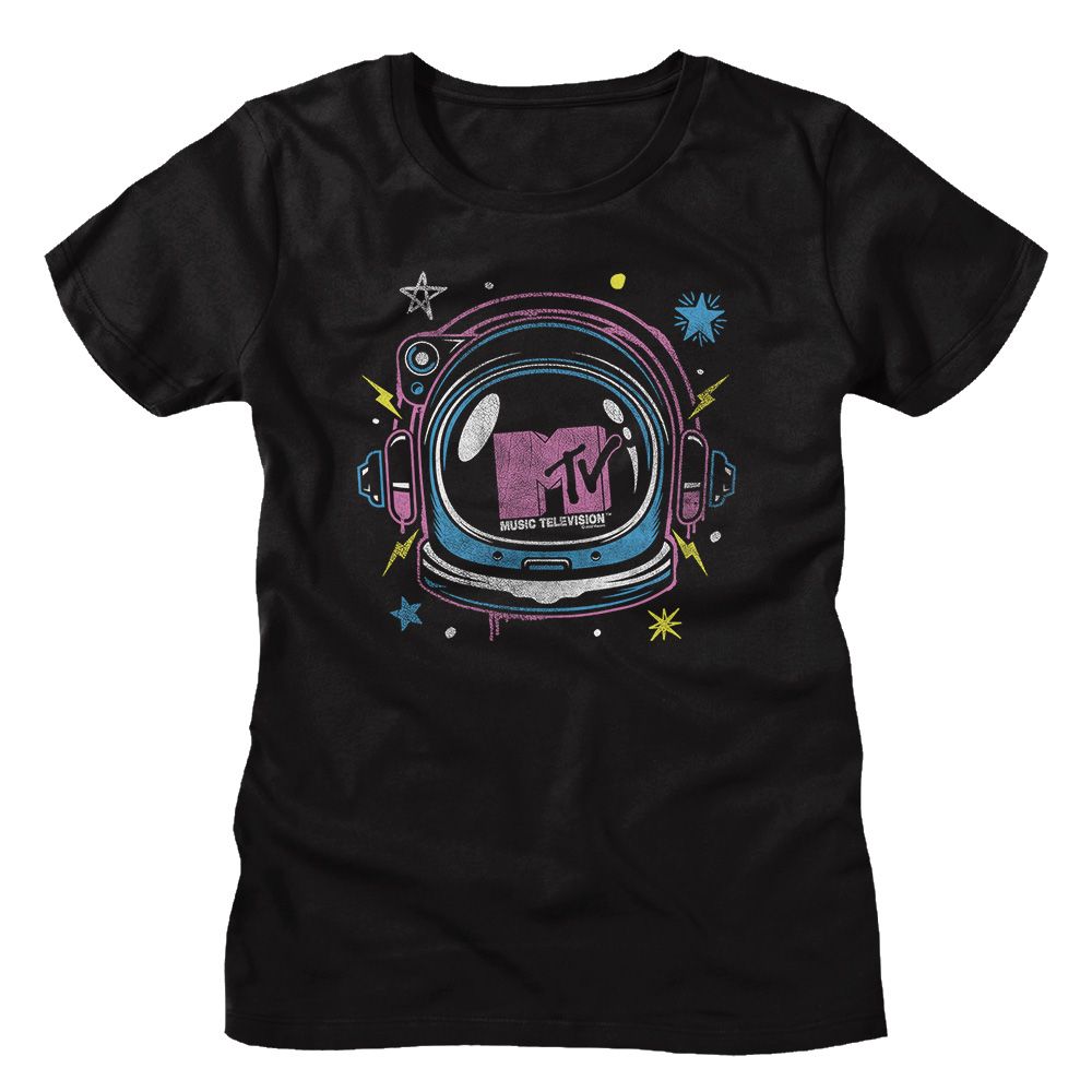 Mtv Black Ladies Short Sleeve Tshirt