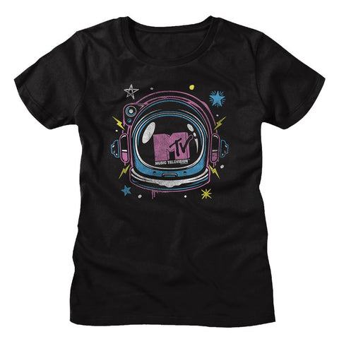 Mtv Black Ladies Short Sleeve Tshirt