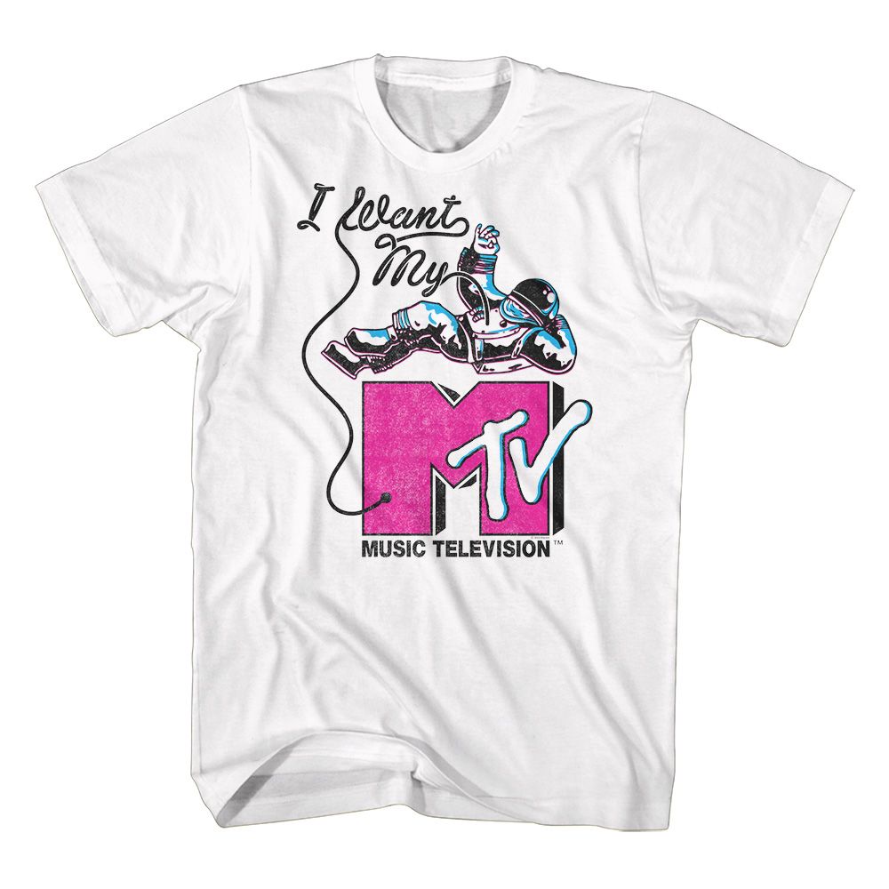 Mtv White Adult Short Sleeve Tshirt