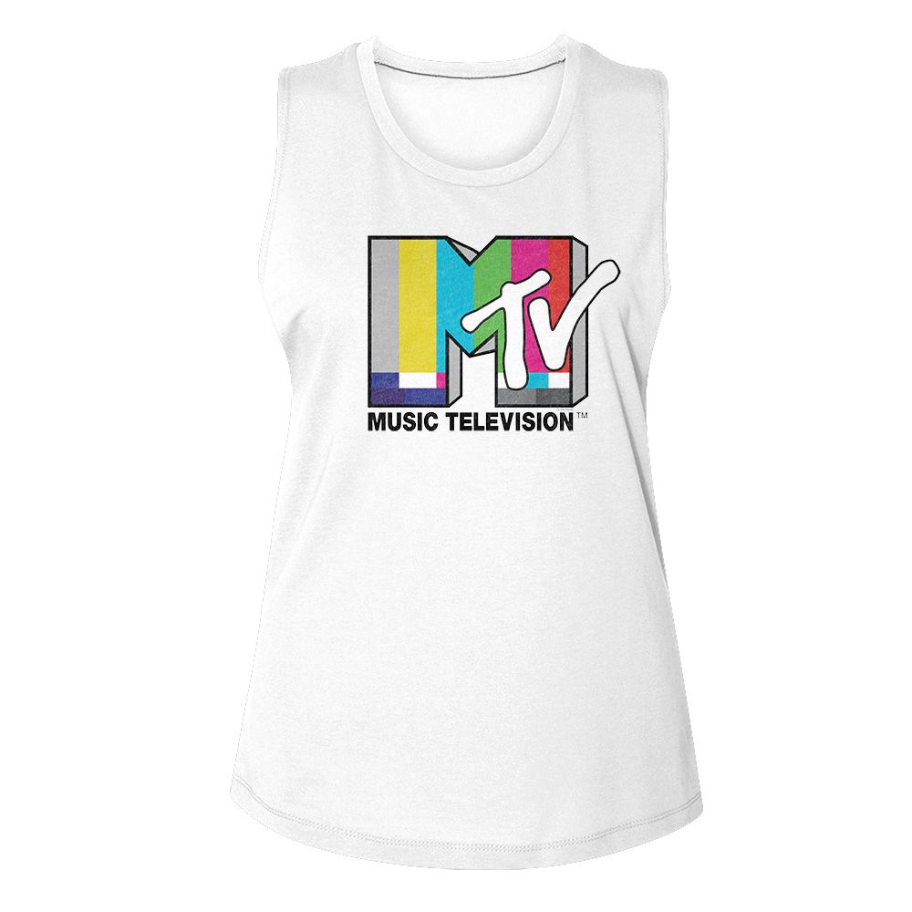 Mtv White Ladies Muscle Tank