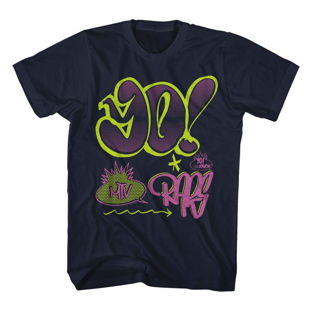 Mtv Navy Adult Short Sleeve Tshirt