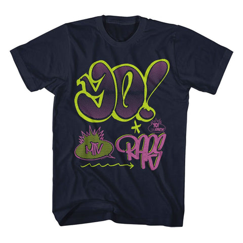 Mtv Navy Adult Short Sleeve Tshirt