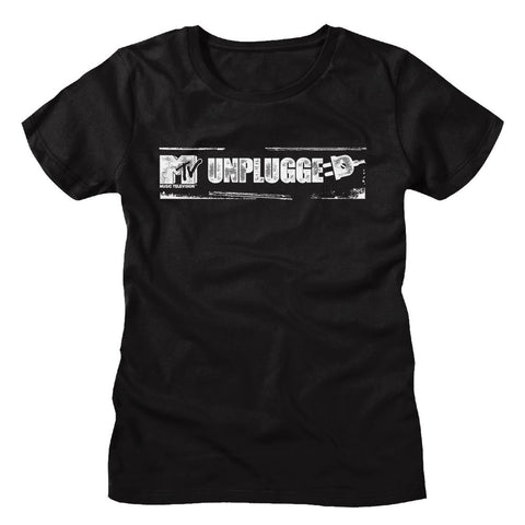 Mtv Black Ladies Short Sleeve Tshirt