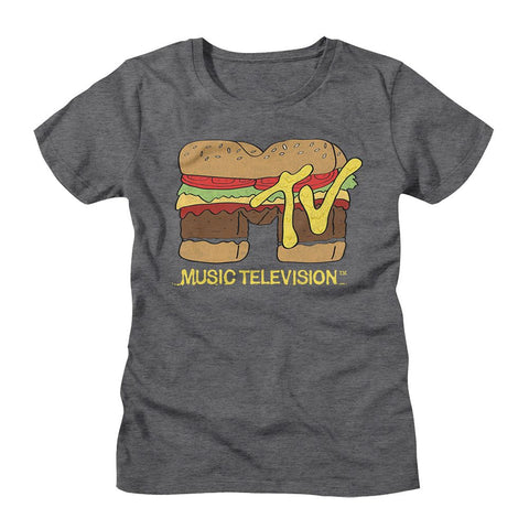 Mtv Deep Heather Ladies Short Sleeve Tshirt