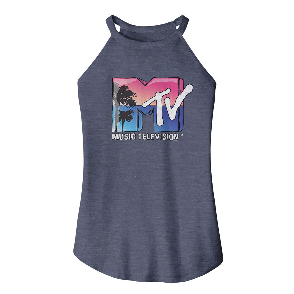 Mtv Navy Frost Ladies Sleeveless Rocker Tank