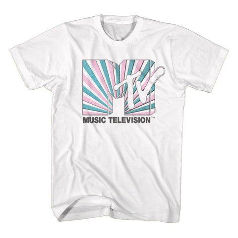 Mtv White Adult Short Sleeve Tshirt