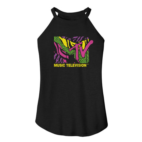 Mtv Black Ladies Sleeveless Rocker Tank