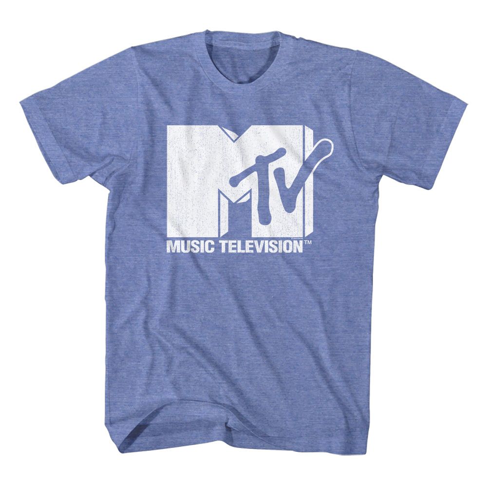 Mtv Light Blue Heather Adult Short Sleeve Tshirt