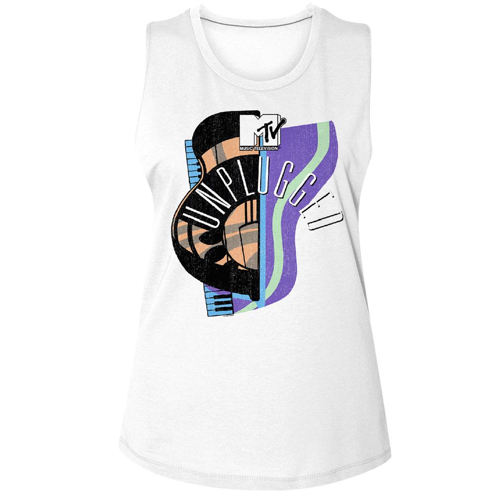 Mtv White Ladies Muscle Tank