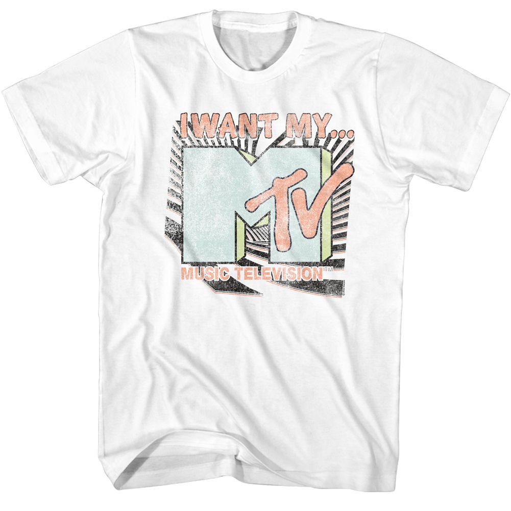 Mtv White Adult Short Sleeve Tshirt