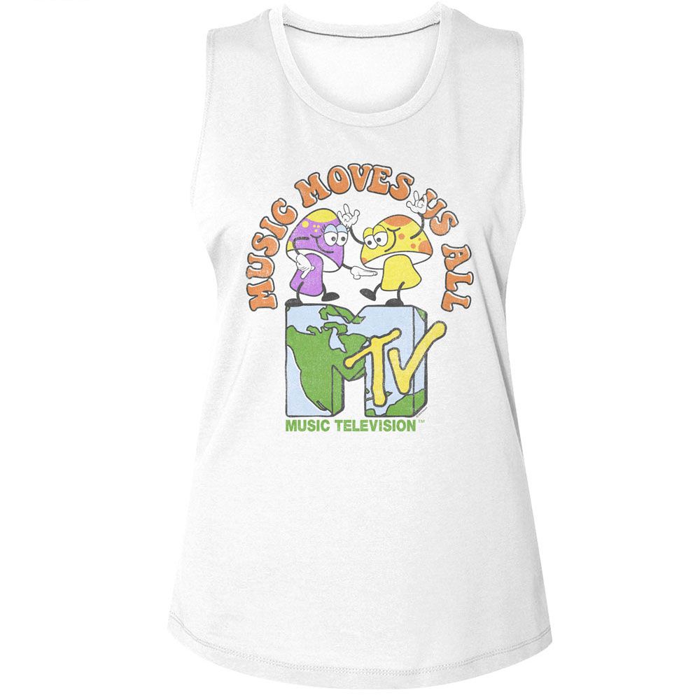 Mtv White Ladies Muscle Tank