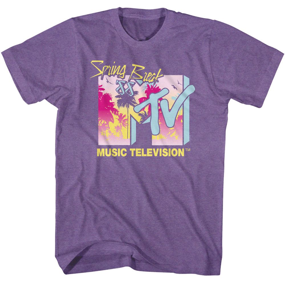 Mtv Purple Heather Adult Short Sleeve Tshirt