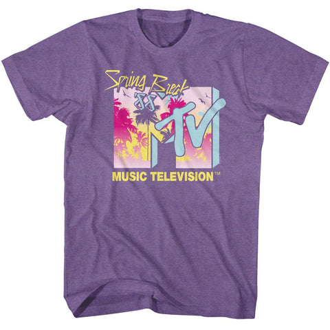 Mtv Purple Heather Adult Short Sleeve Tshirt