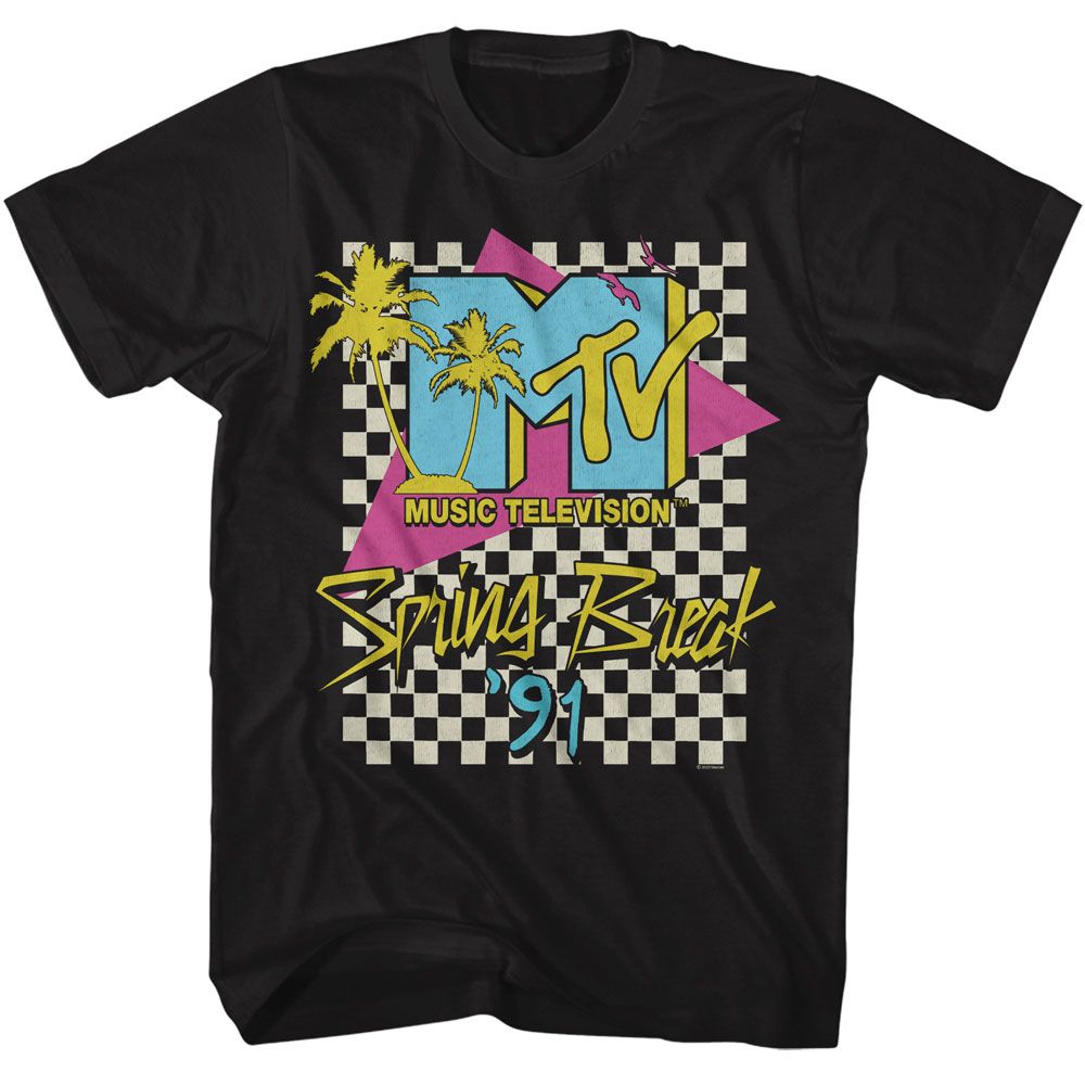 Mtv Black Adult Short Sleeve Tshirt
