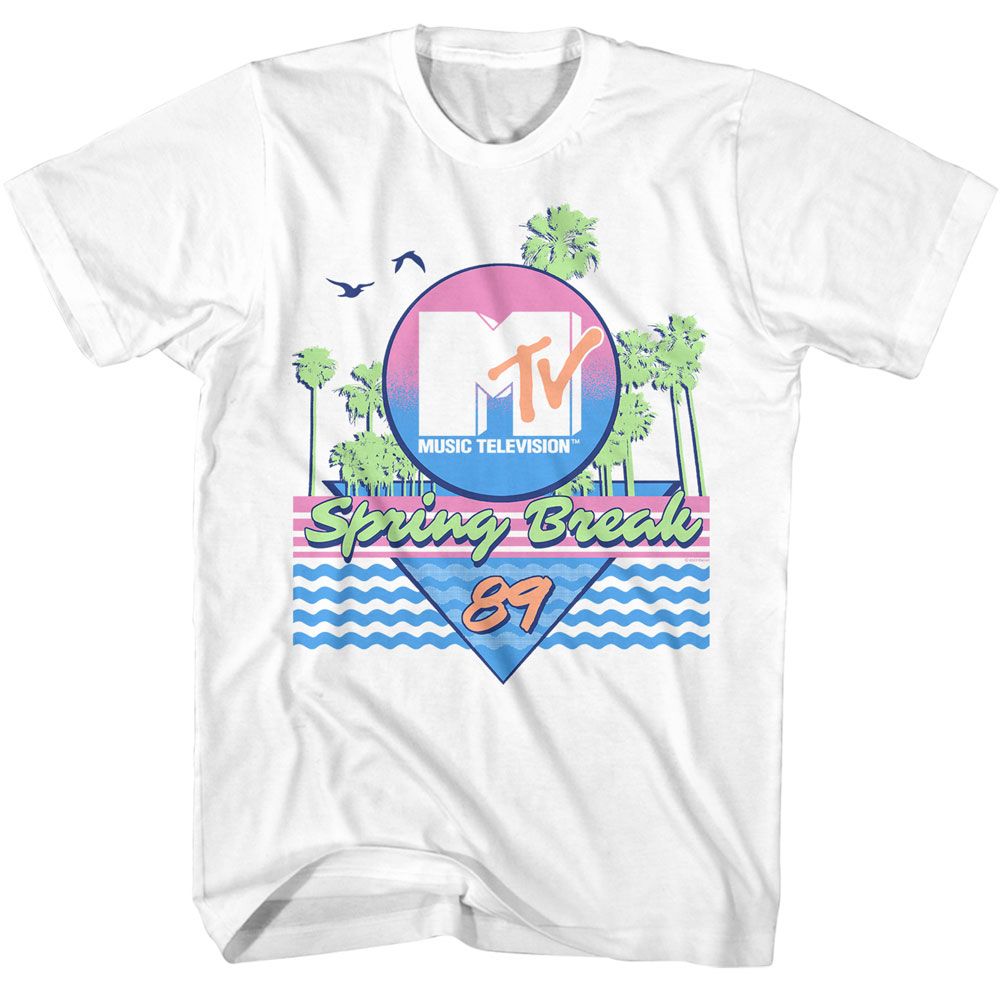 Mtv White Adult Short Sleeve Tshirt