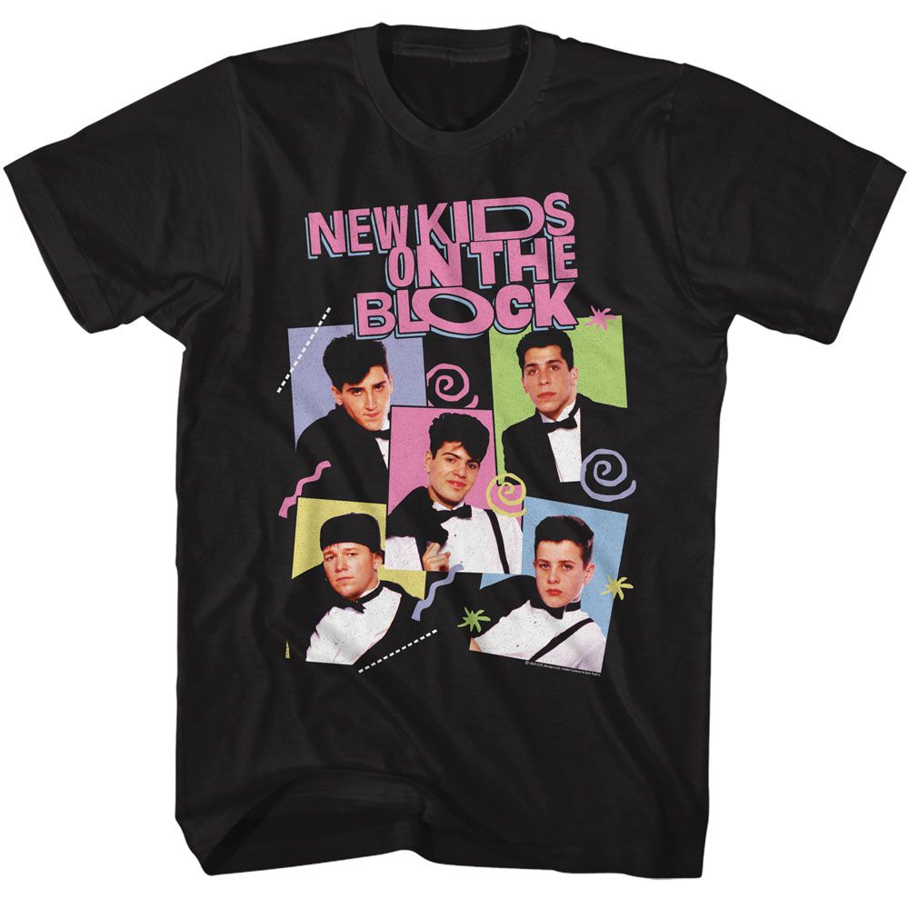 New Kids On The Block Black Adult S/S Tshirt