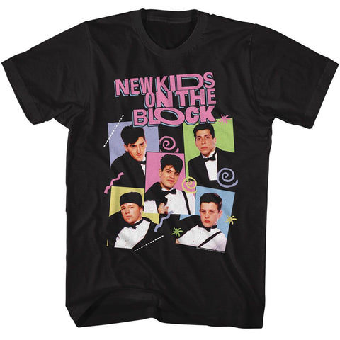 New Kids On The Block Black Adult S/S Tshirt