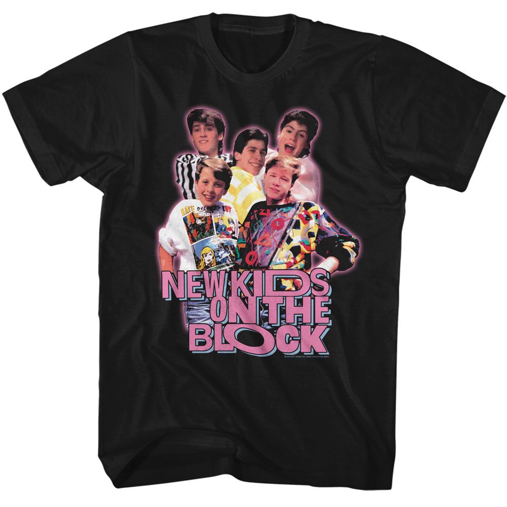 New Kids On The Block Black Adult S/S Tshirt