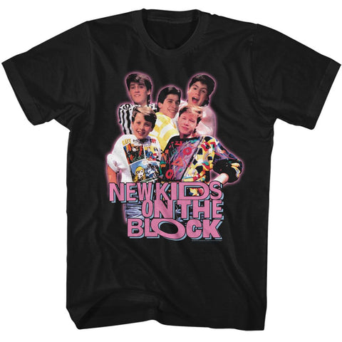 New Kids On The Block Black Adult S/S Tshirt