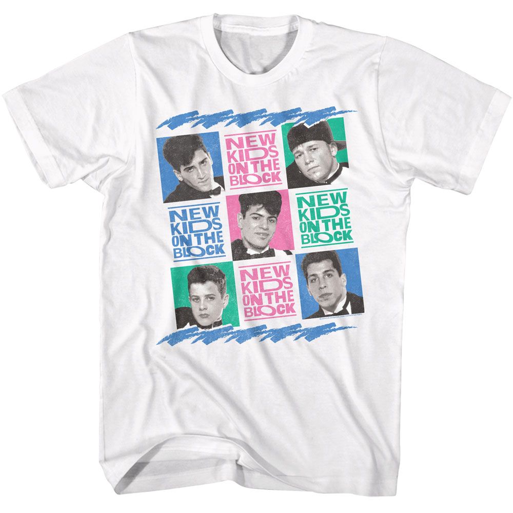 New Kids On The Block White Adult S/S Tshirt