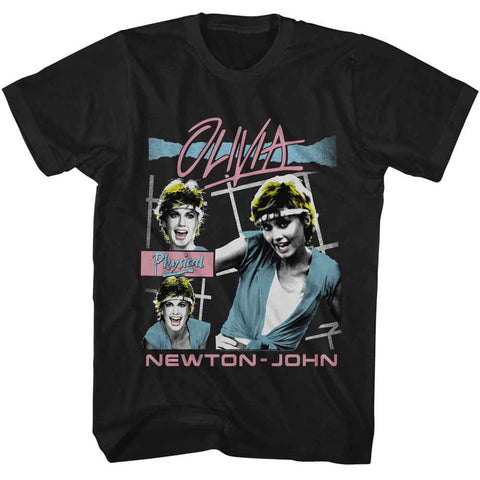 Olivia Newton John Black Adult S/S Tshirt