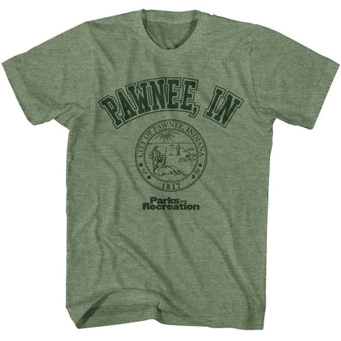 Parks And Recreation Military Green Heather Adult Short Sleeve Tshirt