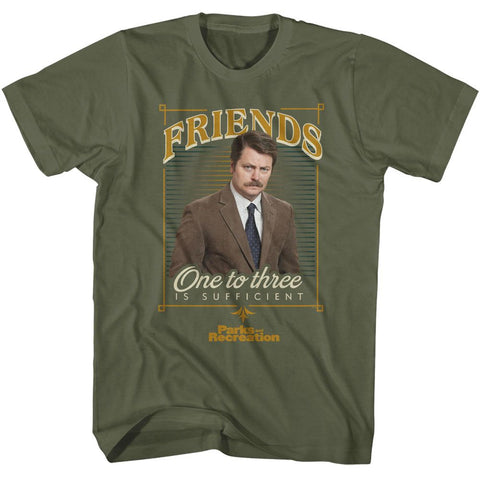 Parks And Recreation Military Green Adult Short Sleeve Tshirt