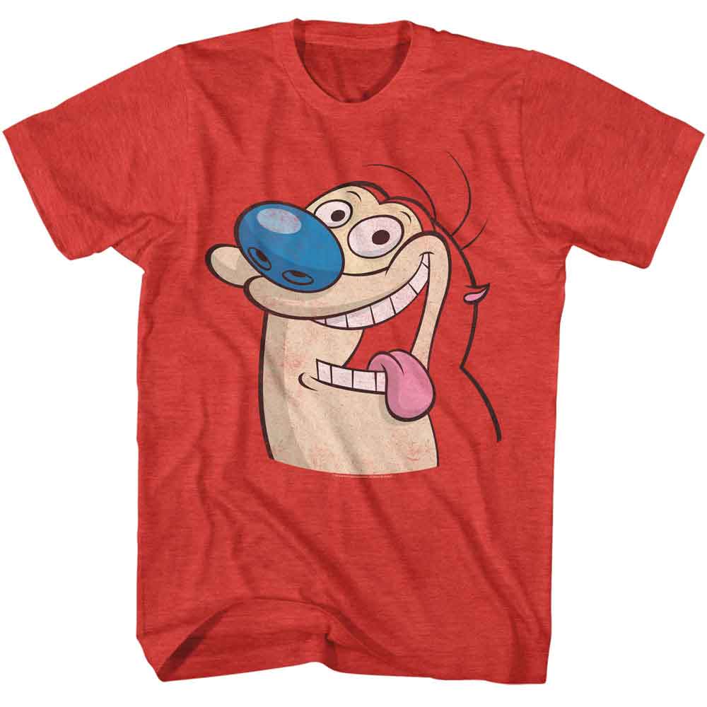 Ren And Stimpy Red Heather Adult Short Sleeve Tshirt