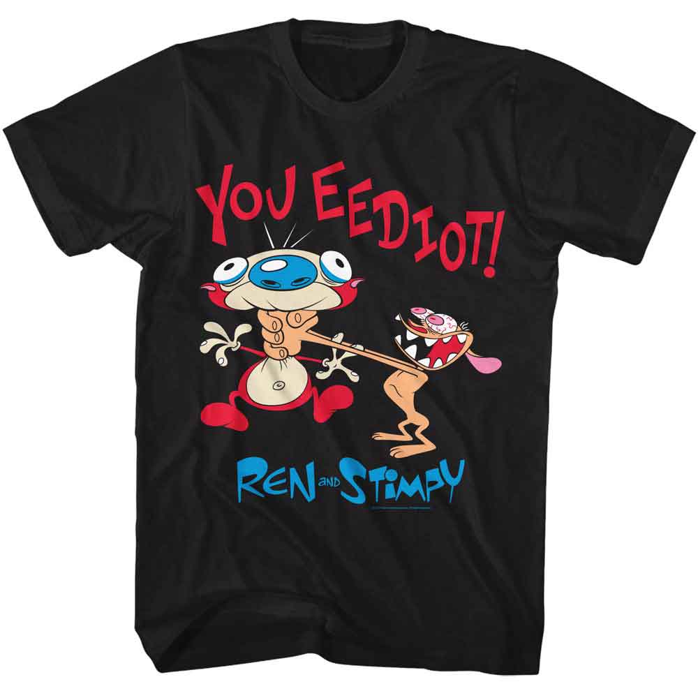 Ren And Stimpy Black Adult Short Sleeve Tshirt