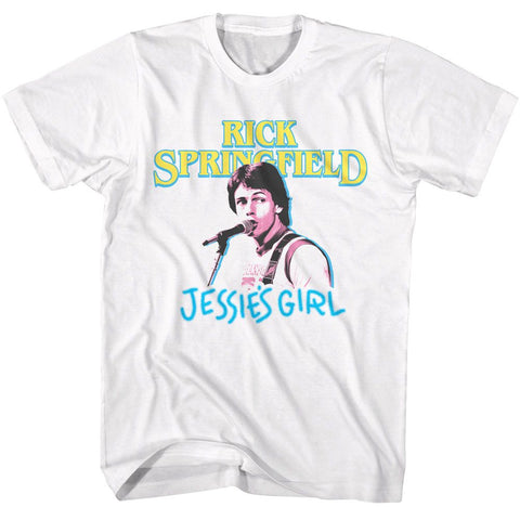 Rick Springfield White Adult S/S Tshirt