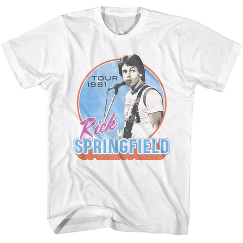 Rick Springfield White Adult S/S Tshirt