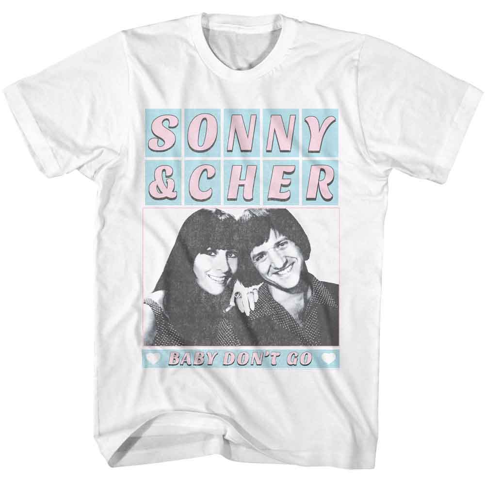 Sonny And Cher White Adult S/S Tshirt