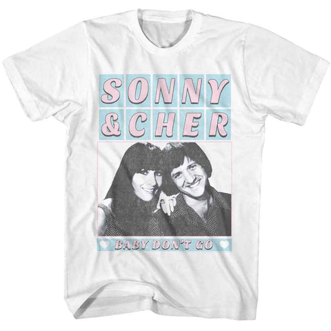 Sonny And Cher White Adult S/S Tshirt