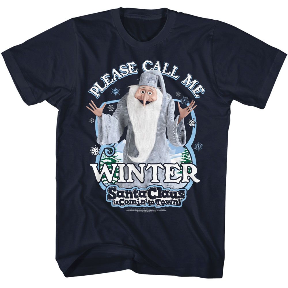 Santa Claus Is Coming To Town Navy Adult Short Sleeve Tshirt