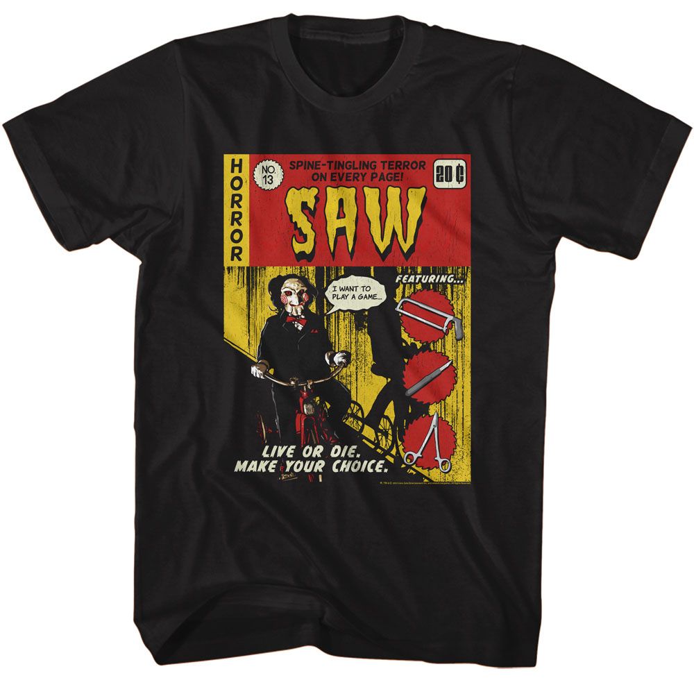 Saw Black Adult Short Sleeve Tshirt