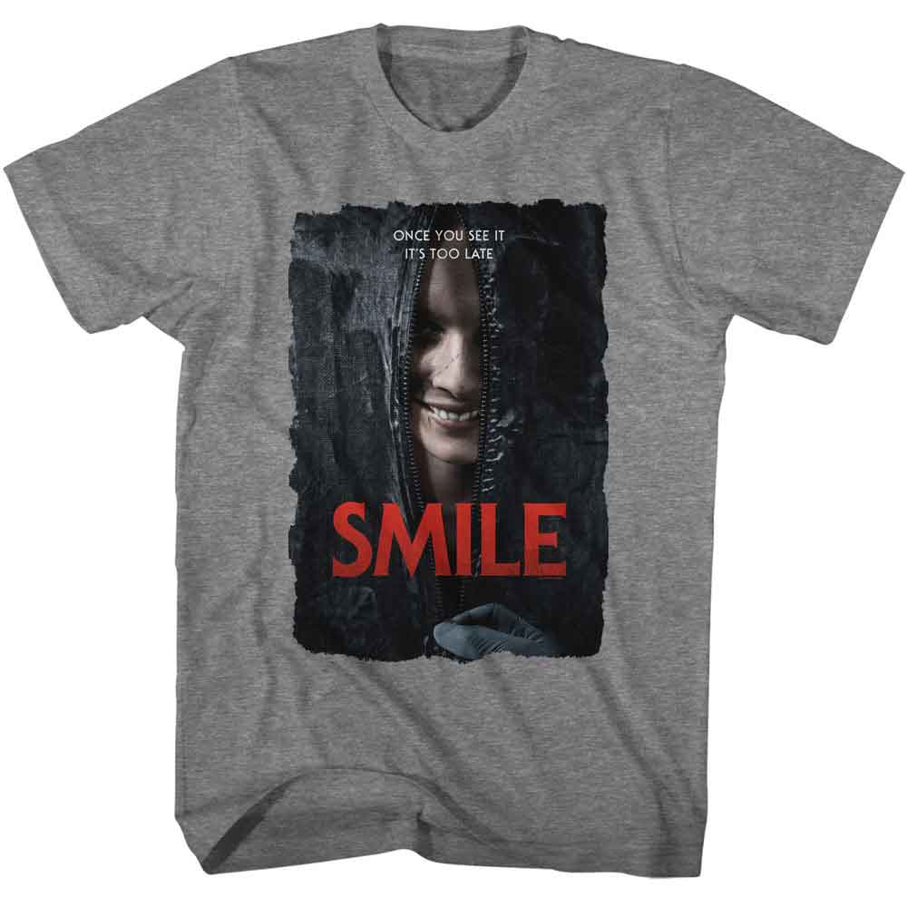 Smile Graphite Heather Adult Short Sleeve Tshirt