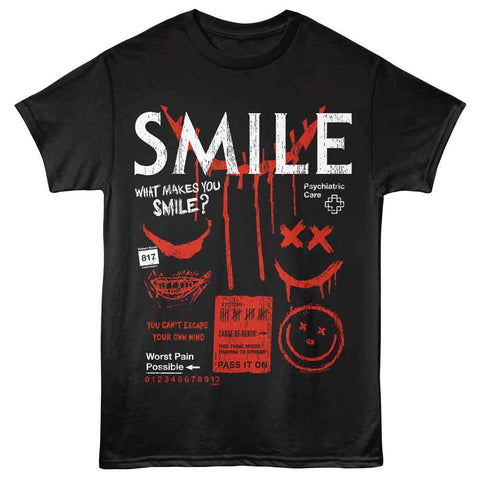 Smile Black Adult Short Sleeve Tshirt