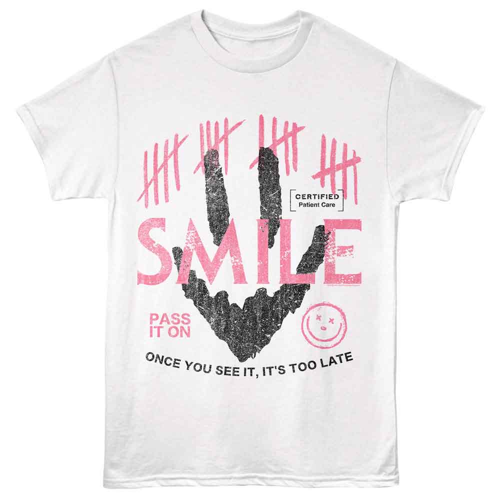 Smile White Adult Short Sleeve Tshirt