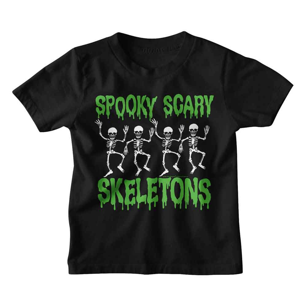 Spooky Scary Skeletons Black Toddler S/S Tshirt