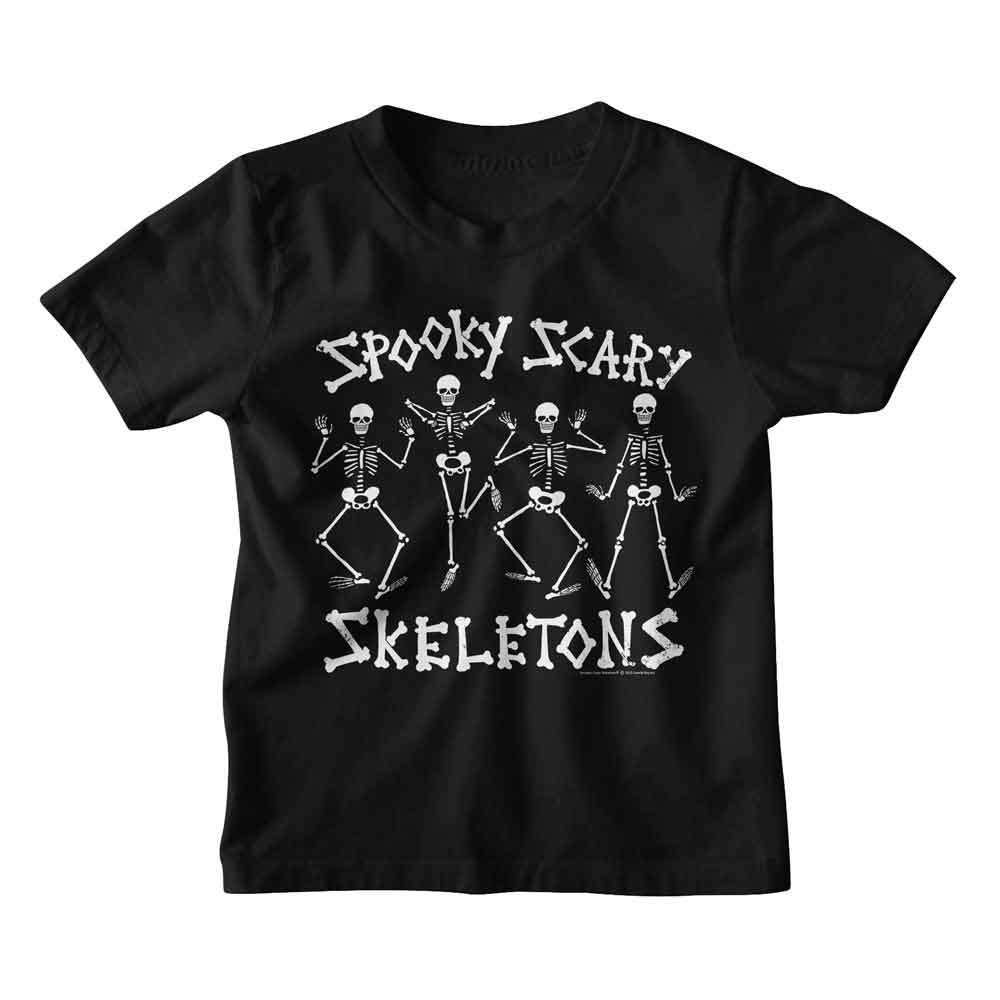 Spooky Scary Skeletons Black Youth S/S Tshirt