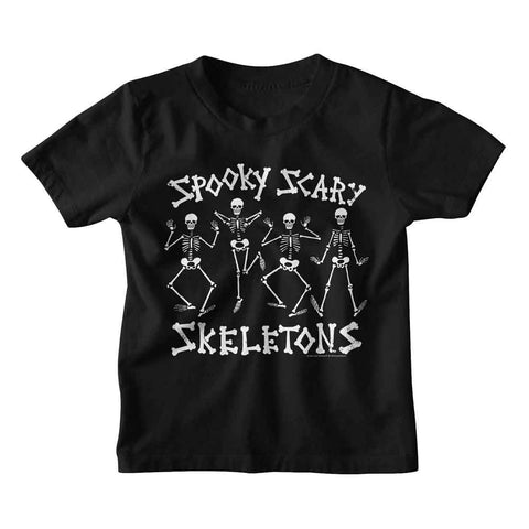 Spooky Scary Skeletons Black Toddler S/S Tshirt